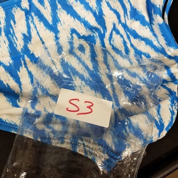 Apt. 9 Blue White Ikat Hipster Ruched Bikini Swim Bottoms Size Large NWT $40 - Picture 2 of 10